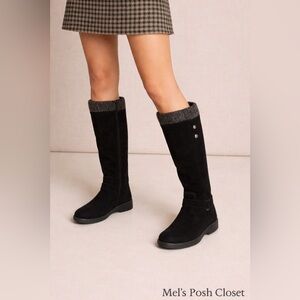 Classic Houndstooth knee high boots